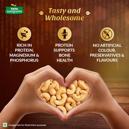 Tata Sampann Classic Salted & Roasted Cashews/Kaju| Flavourful & Crunchy Snack| 190g