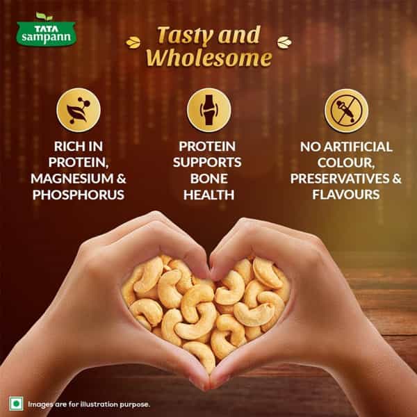 Tata Sampann Classic Salted & Roasted Cashews/Kaju| Flavourful & Crunchy Snack| 190G