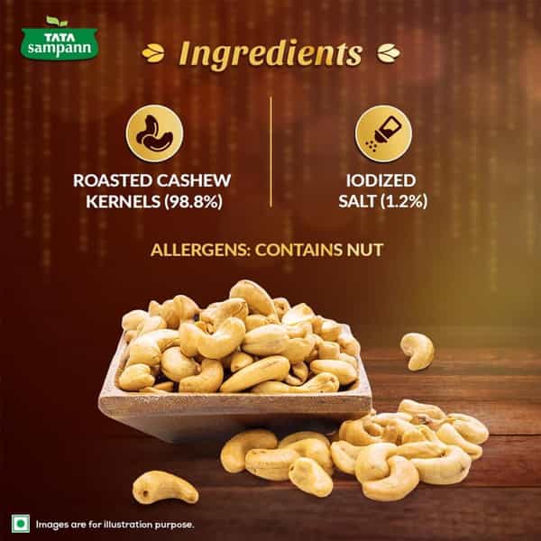 Tata Sampann Classic Salted & Roasted Cashews/Kaju| Flavourful & Crunchy Snack| 190G