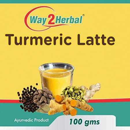 Way2herbal Turmeric Latte/Haldi Milk Powder | Golden Turmeric Latte Mix - 100 Gms