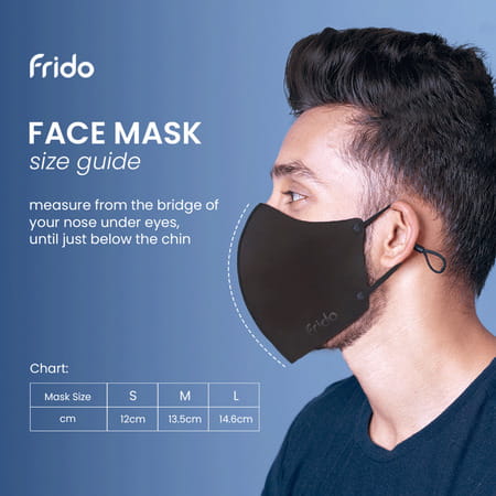 Frido Ultimate Copper Treated Mask|Adjustable Ear Loop|Washable|Imported|Small Size (Pack Of 10)