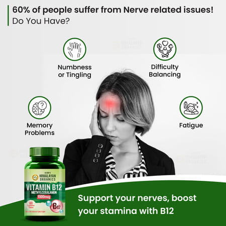 Vlado's Himalayan Organics Vitamin B12 1500 Mcg Methylcobalamin Supplement - 60 Veg Tablets