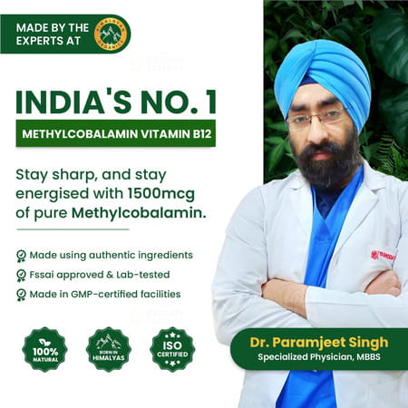 Vlado's Himalayan Organics Vitamin B12 1500 Mcg Methylcobalamin Supplement - 60 Veg Tablets