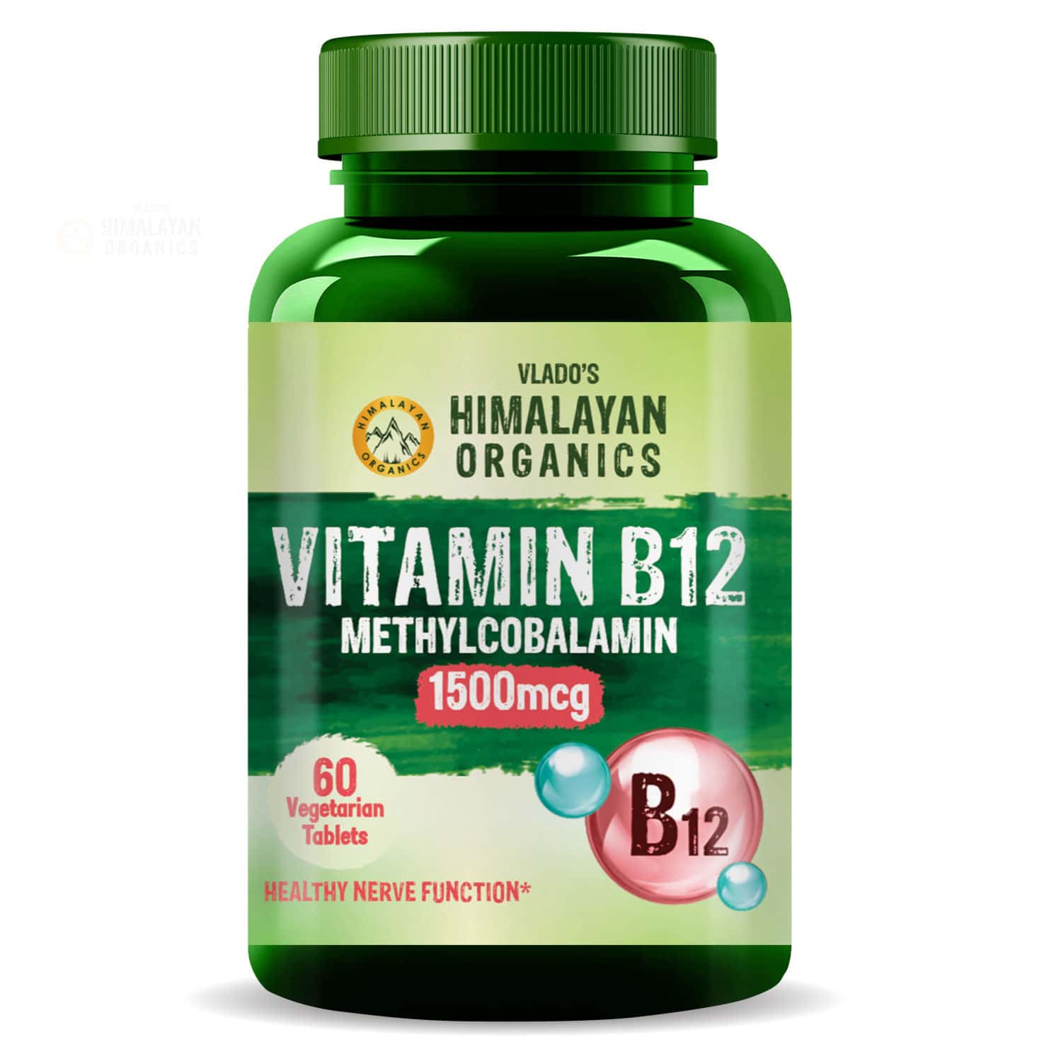 Vlado's Himalayan Organics Vitamin B12 | For Men & Women- 60 Veg Tablets