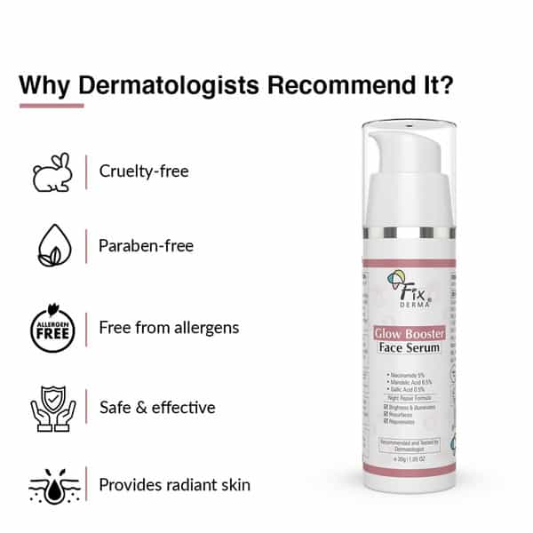 Fixderma Glow Booster Face Serum With 5% Niacinamide Skin Brightening Serum For Men & Women 30 Gm