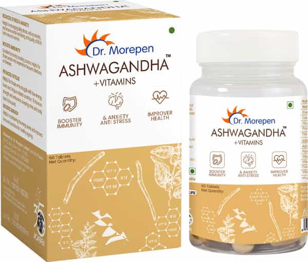 Dr. Morepen Ashwagandha + Vitamins | Energy & Immunity Booster - 60 Veg Tablets