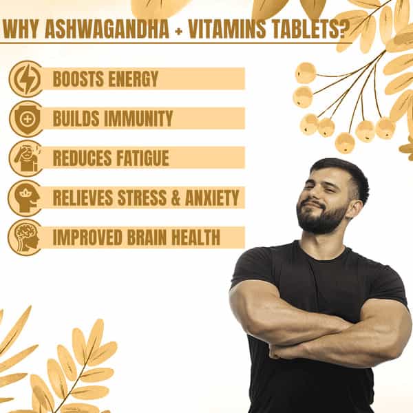 Dr. Morepen Ashwagandha + Vitamins | Energy & Immunity Booster - 60 Veg Tablets