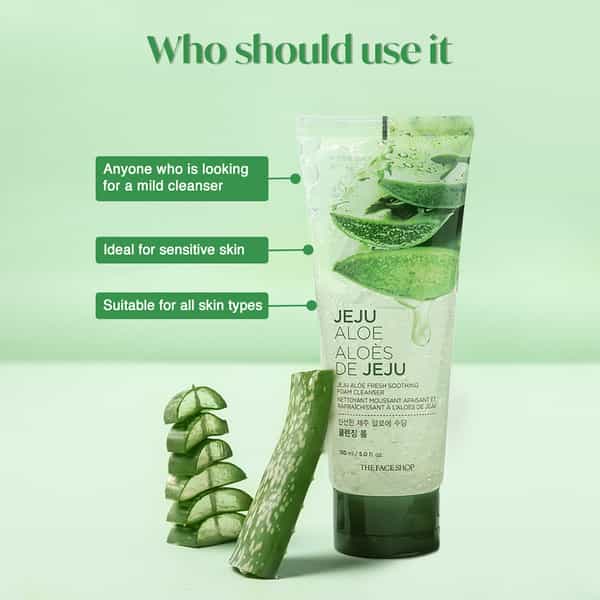 The Face Shop Jeju Aloe Fresh Soothing Cleansing Foam