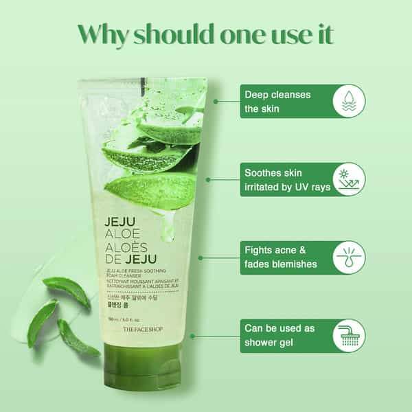 The Face Shop Jeju Aloe Fresh Soothing Cleansing Foam