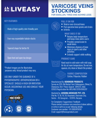 Liveasy Ortho Care Varicose Vein Stockings Small