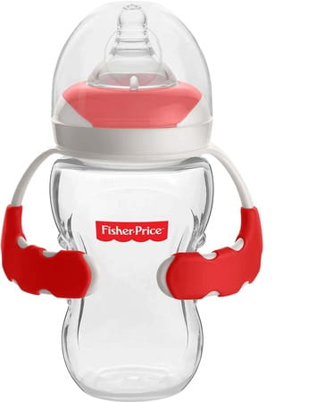 Fisher Price Ultracare Wide Neck Feeding Bottle With Handle (Red 250 Ml)