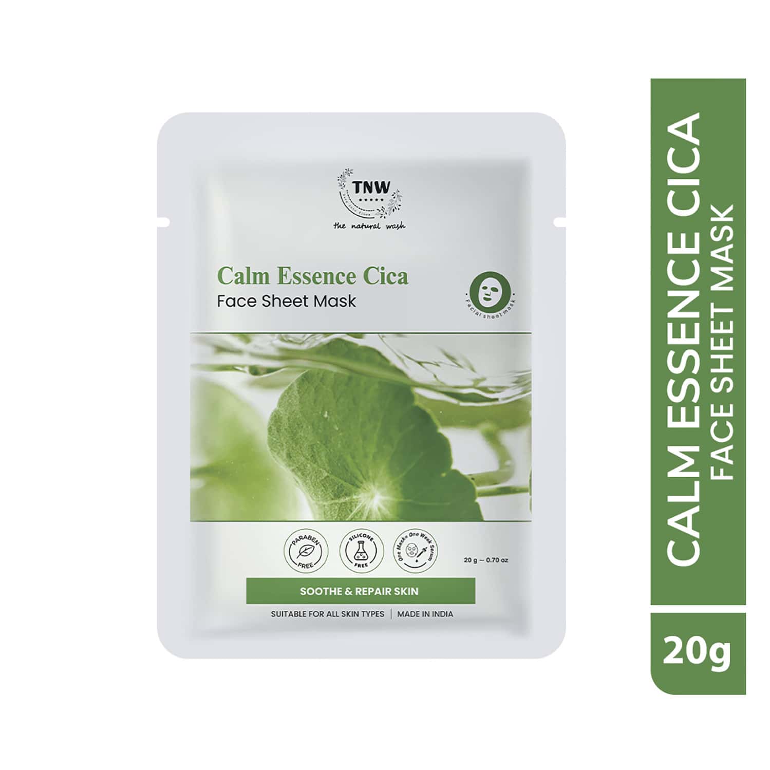 Tnw The Natural Wash Cica Face Sheet Mask | Soothing For Sensitive Skin 20 Gm