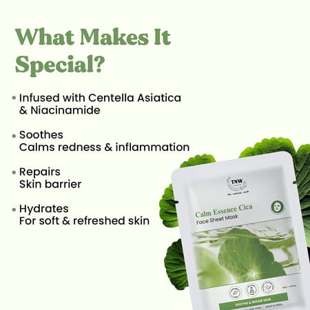 Tnw The Natural Wash Cica Face Sheet Mask | Soothing For Sensitive Skin 20 Gm