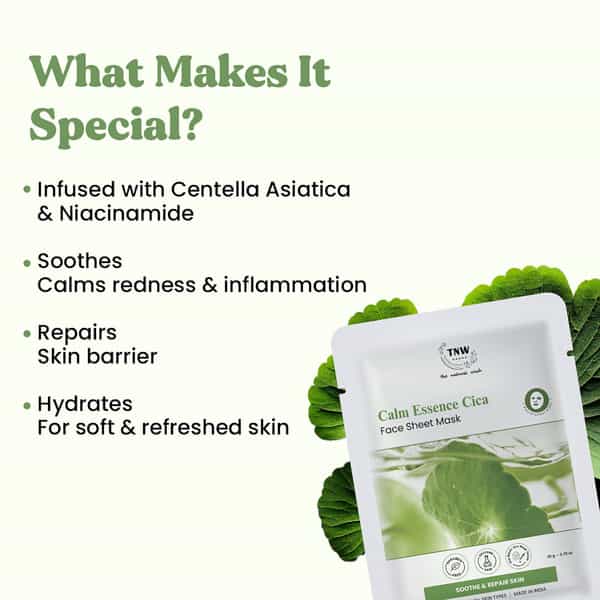 Tnw The Natural Wash Cica Face Sheet Mask | Soothing For Sensitive Skin 20 Gm