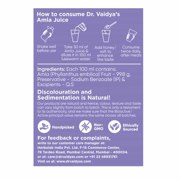 Dr. Vaidya's Amla Juice -950Ml Pack Of 3
