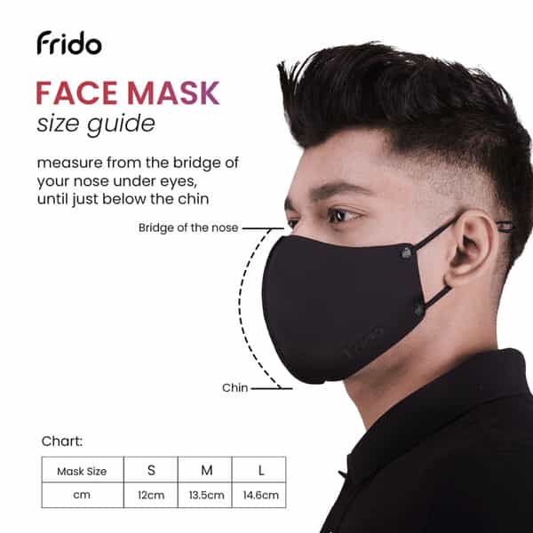 Frido Ultimate Pro Copper Treated Mask|Nose Clip|Ear Loop|Washable|Imported|Medium Size (Pack Of 2)