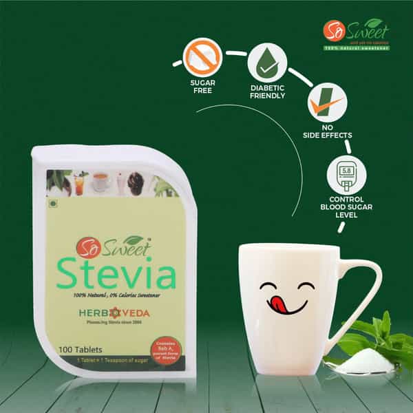 So Sweet Stevia (100) Tablets Dispenser - Sugar Free (Pack Of 2)
