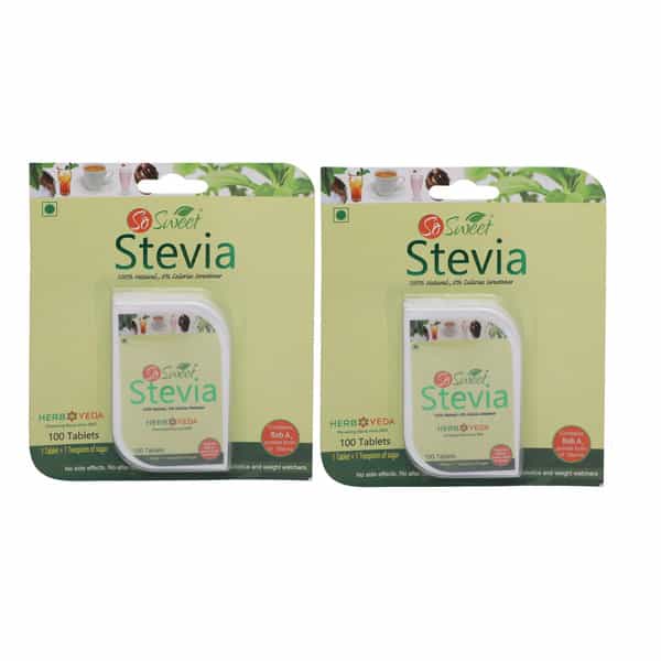 So Sweet Stevia (100) Tablets Dispenser - Sugar Free (Pack Of 2)