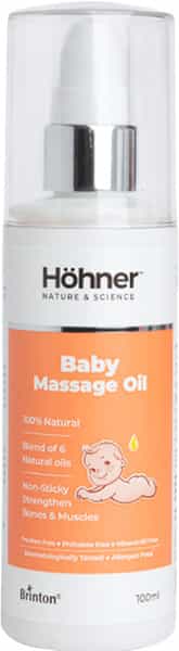 Hohner Baby Massage Oil With 100% Natural Dermatologically Tested And Clinically Proven|100 Ml