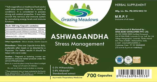 Grazing Meadows Ashwagandha - 700 Capsules