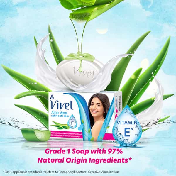 Vivel Aloe Vera Soap  Wrap Of 600 G (Pack Of 4X150g)