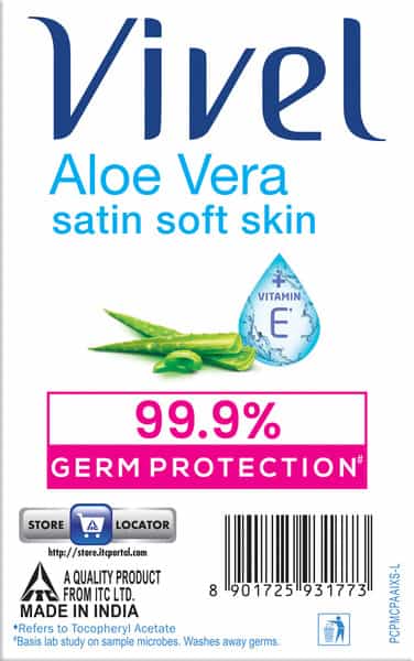 Vivel Aloe Vera Soap  Wrap Of 600 G (Pack Of 4X150g)