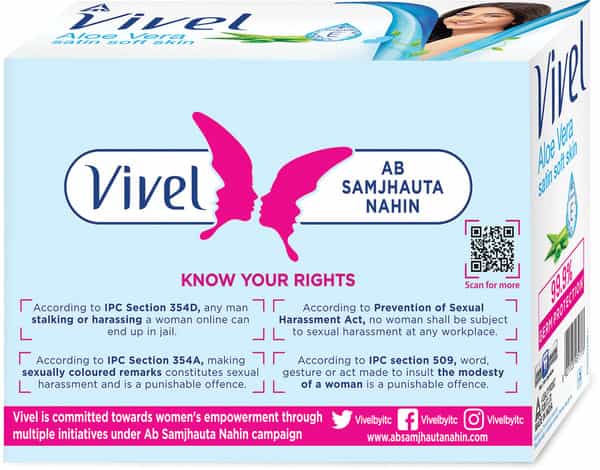 Vivel Aloe Vera Soap  Wrap Of 600 G (Pack Of 4X150g)