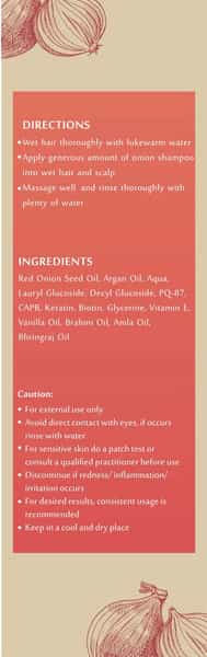 Upakarma Onion Shampoo With Red Onion Seeds Oil Amla Oil - 300Ml