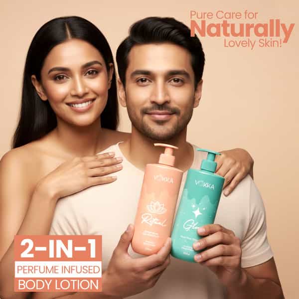 Vokka Ritual & Glow Perfume Body Lotion Combo 250Ml X 2 | Warm Vanilla & Fruity Floral Fragrance