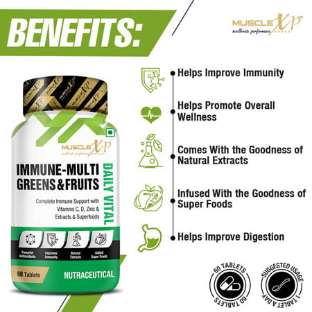 Musclexp Immune-Multi Greens & Fruits 60 Tablets