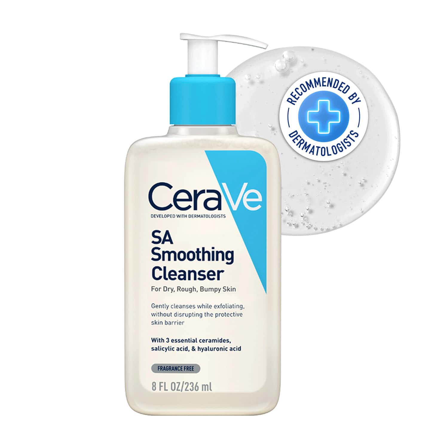Cerave Sa Smoothing Cleanser | Face Wash | With Salicylic Acid | For Dry & Bumpy Skin | 236ml