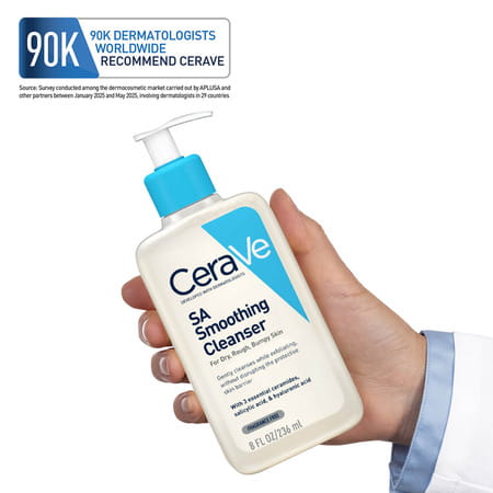 Cerave Sa Smoothing Cleanser | Face Wash | With Salicylic Acid | For Dry & Bumpy Skin | 236Ml
