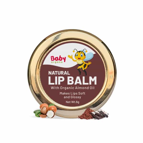 Babyorgano Natural Lip Balm For Kids Chocolate Flavor Enriched With Essential Oils 8Gm