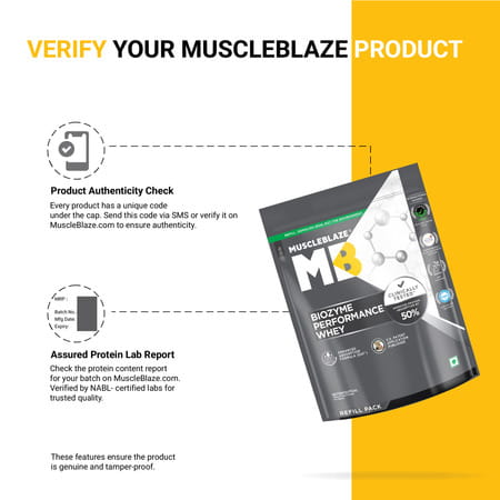 Muscleblaze Biozyme Performance Whey Protein | (Rich Chocolate | 1 Kg Refill Pack)