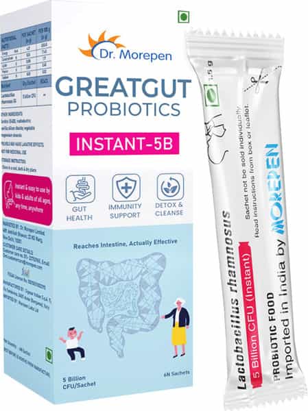 Dr. Morepen Greatgut Probiotics | Instant-5B | Sachet | 6 No's