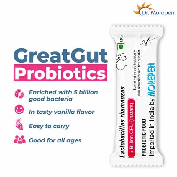 Dr. Morepen Greatgut Probiotics | Instant-5B | Sachet | 6 No's