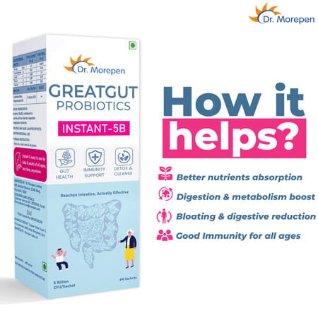 Dr. Morepen Greatgut Probiotics | Instant-5b | Sachet | 6 No'S