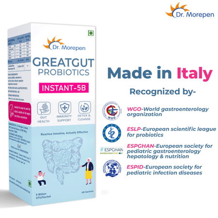 Dr. Morepen Greatgut Probiotics | Instant-5b | Sachet | 6 No'S