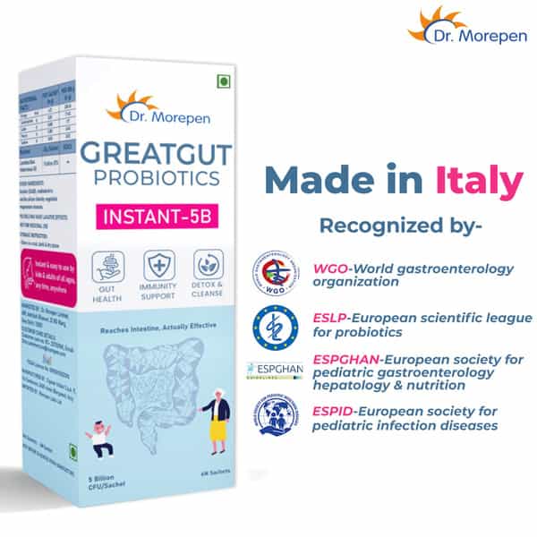 Dr. Morepen Greatgut Probiotics | Instant-5B | Sachet | 6 No's