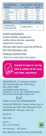 Dr. Morepen Greatgut Probiotics | Instant-5b | Sachet | 6 No'S