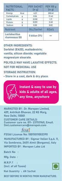 Dr. Morepen Greatgut Probiotics | Instant-5B | Sachet | 6 No's