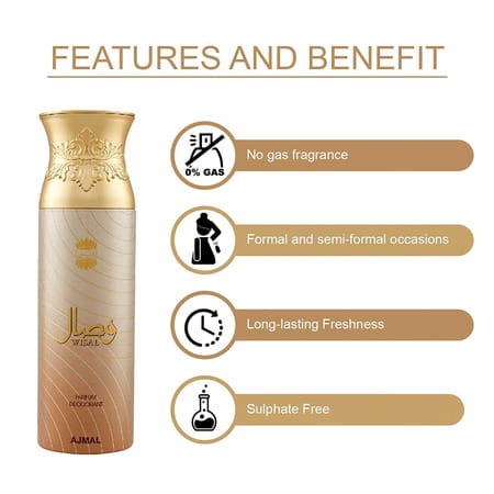 Ajmal Wisal & Sacred Love Deodorant Spray- For Men & Women (200 Ml Pack Of 4)