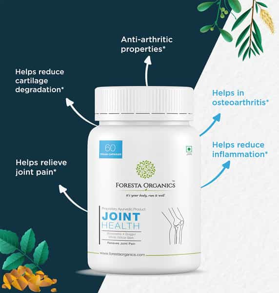 Foresta Organics Joint Health With Boswellia White Willow Bark & Guggul - 60 Capsules