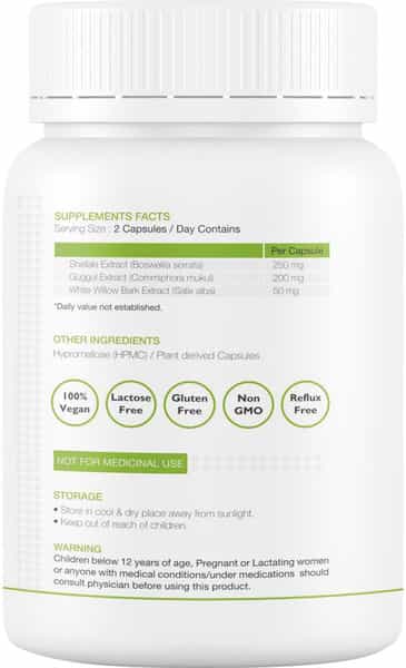 Foresta Organics Joint Health With Boswellia White Willow Bark & Guggul - 60 Capsules
