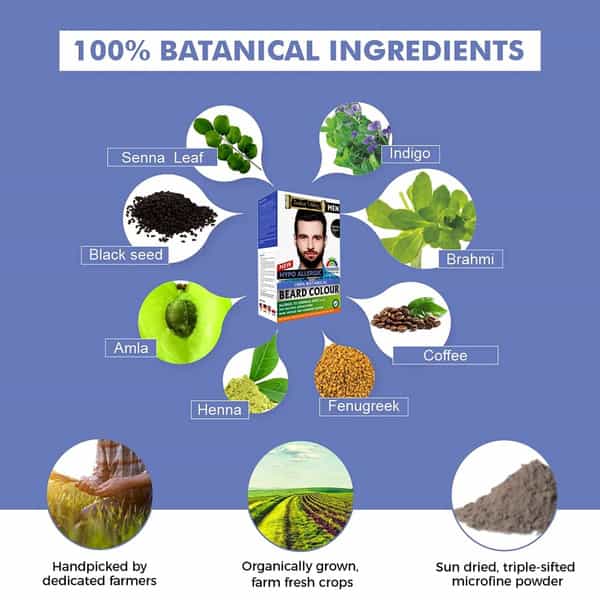 Indus Valley Men Hypo Allergic Beard Colour Black-115G