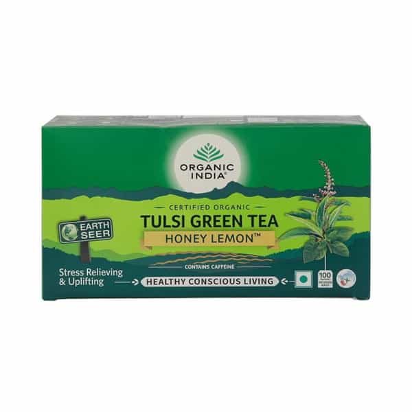 Organic India Tulsi Green Tea Honey Lemon | 100 Teabags