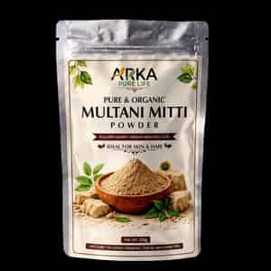 Arka Pure Life Natural Multani Mitti Powder For Face | Deep Pore Cleansing & Glowing Skin (200g)