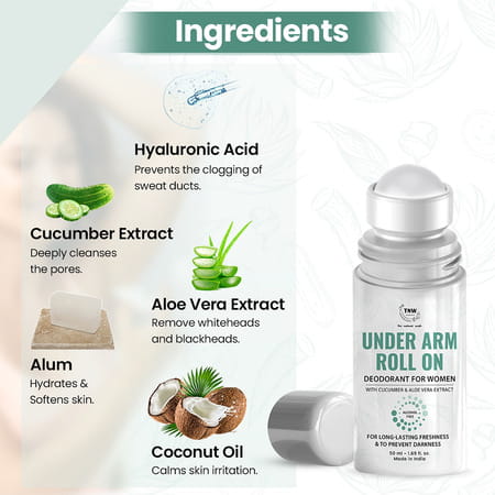Tnw-The Natural Wash Underarm Roll-On Deodorant For Women - 50 Ml