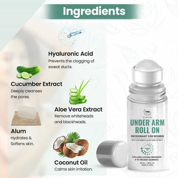 Tnw The Natural Wash Underarm Roll-On Deodorant For Women - 50 Ml