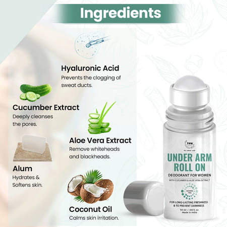 Tnw-The Natural Wash Underarm Roll-On Deodorant For Women - 50 Ml